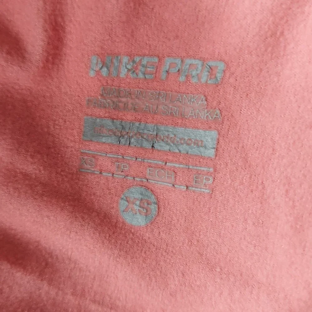 Nike Pro Hyperwarm 1/2 Zip Pullover Training Top Size XS Orange Gray